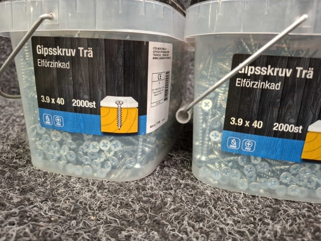 1557861-3 6000 st Gipsskruv Trä 3.9x40mm, Gunnebo