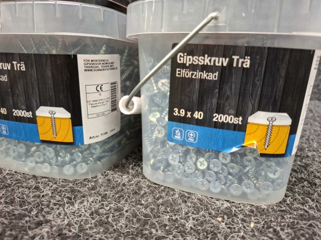 1557861-4 6000 st Gipsskruv Trä 3.9x40mm, Gunnebo