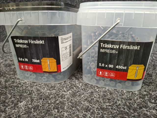 1557870-2 1200 st Träskruv Försänkt, Gunnebo