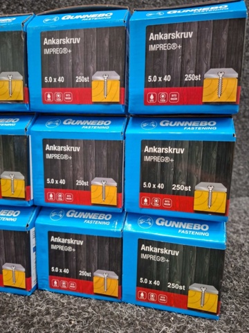 1557873-4 3000 st Ankarskruv 5.0x40mm, Gunnebo