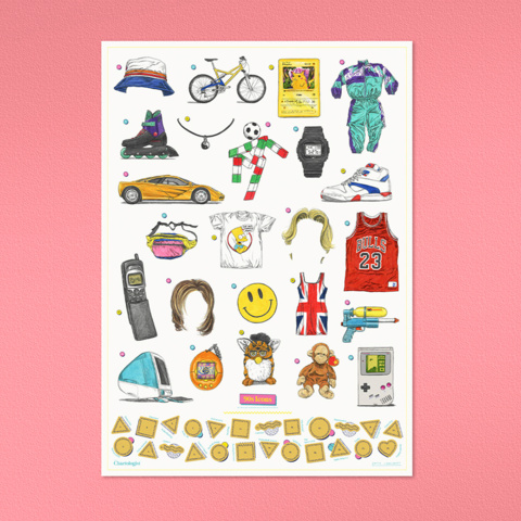 Posters 129 förpackningar - 90-talsikoner