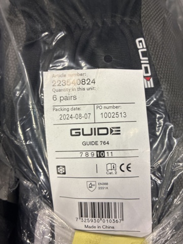 1559643-4 12 st Skyddshandskar Guide 764, Strl 9 & 10