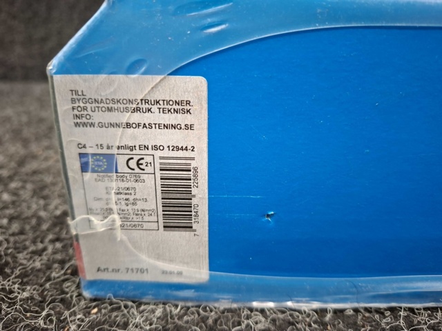 1557879-4 200 st Träskruv Sexkant SS-H 8.0x140mm, Gunnebo