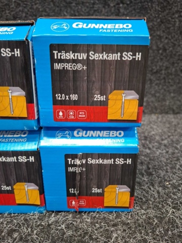 1557882-6 6 st Förpackningar Träskruv Sexkant SS-H, Gunnebo