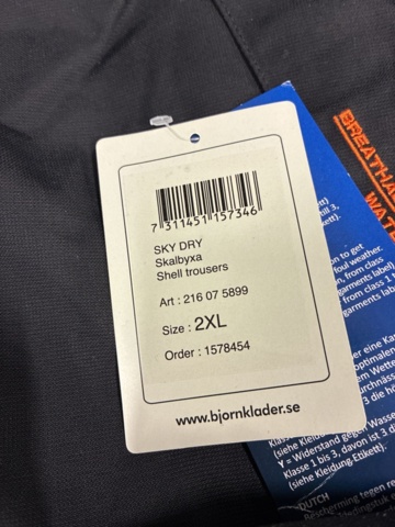 1559655-12 5 st Skalbyxor Björnkläder, Strl S, XL & 2XL