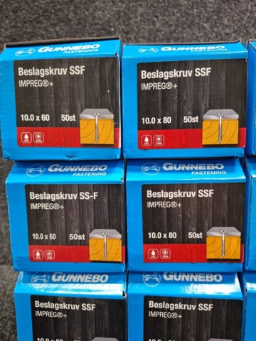 1557891-3 12 st Förpackningar Beslagskruv SSF, Gunnebo