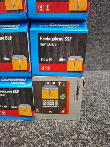 1557891-6 12 st Förpackningar Beslagskruv SSF, Gunnebo