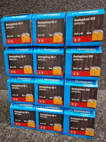 1557892-3 12 st Förpackningar Beslagskruv SSF, Gunnebo