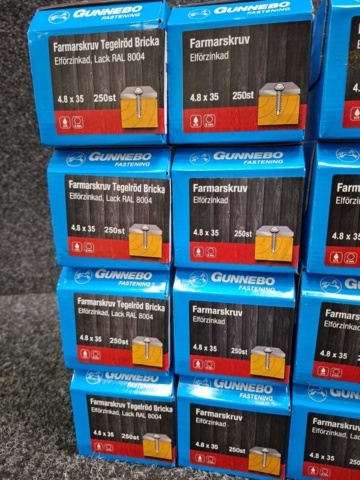 1557895-3 12 st Förpackningar Farmarskruv 4.8x35mm, Gunnebo