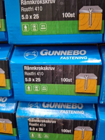 1557899-6 30 st Förpackningar Rännkrokskruv & Vindskiveskruv, Gunnebo