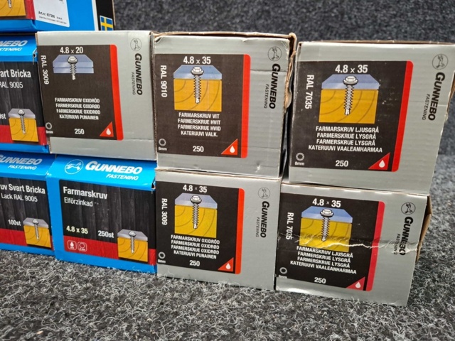 1557901-2 12 st Förpackningar Farmarskruv, Gunnebo