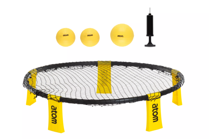 1537299-4 Sport- och fritidsparti - Atom, spikeball och baseball/arbetshandskar, väska