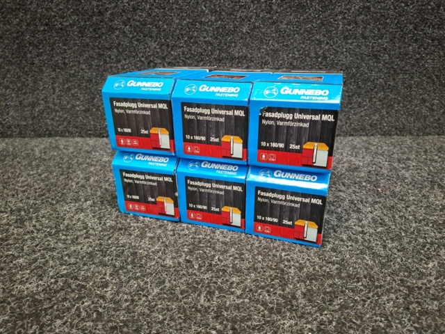 1557915-2 150 st Fasadplugg Universal MQL 10x160/90, Gunnebo