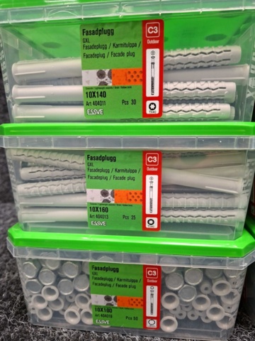 1557916-3 6 st Förpackningar Fasadplugg, Essve