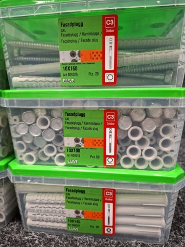1557916-4 6 st Förpackningar Fasadplugg, Essve