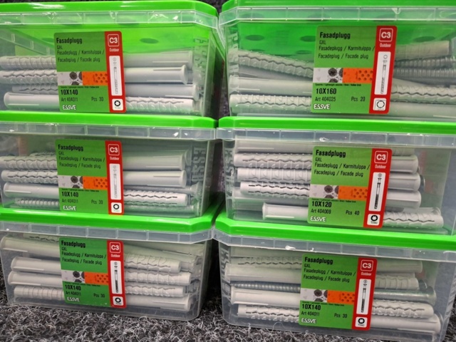 1557917-2 6 st Förpackningar Fasadplugg, Essve