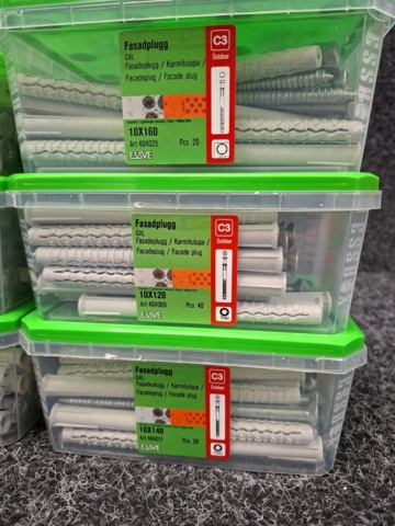 1557917-4 6 st Förpackningar Fasadplugg, Essve