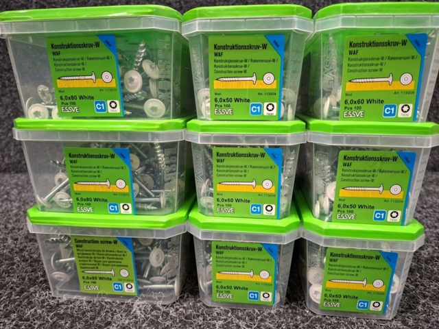 1557920-2 9 st Förpackningar Konstruktionsskruv-W, Essve