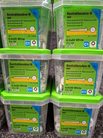 1557920-4 9 st Förpackningar Konstruktionsskruv-W, Essve