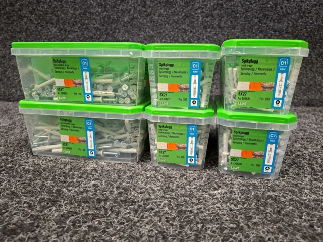 1557925-3 6 st Förpackningar Spikplugg, Essve