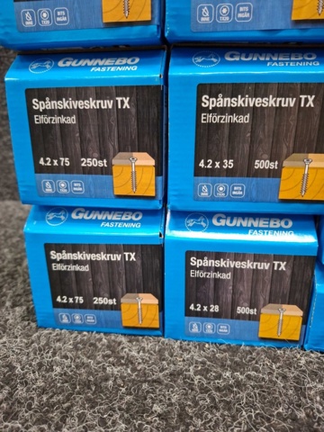 1557929-4 14 st Förpackningar Spånskiveskruv TX & Kök, Gunnebo
