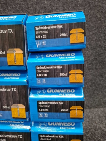 1557929-5 14 st Förpackningar Spånskiveskruv TX & Kök, Gunnebo