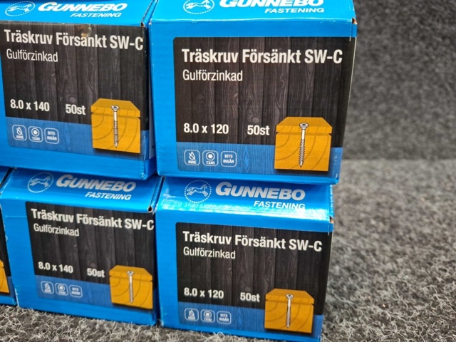 1557935-4 6 st Förpackningar Träskruv Försänkt SW-C, Gunnebo