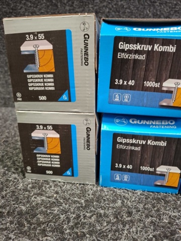1559829-3 8 st Förpackningar Gipsskruv Kombi, Gunnebo