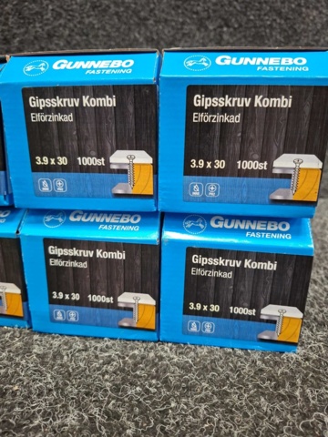 1559829-4 8 st Förpackningar Gipsskruv Kombi, Gunnebo