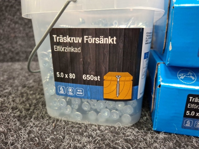 1559833-3 10 st Förpackningar Träskruv Försänkt, Gunnebo