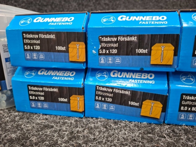 1559833-4 10 st Förpackningar Träskruv Försänkt, Gunnebo
