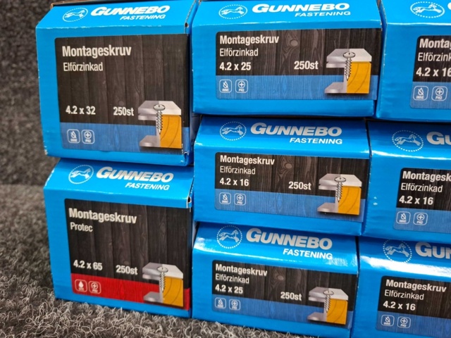 1559836-3 18 st Förpackningar Montageskruv, Gunnebo