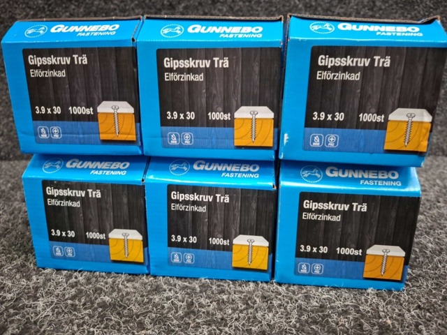 1559844-3 6000 st Gipsskruv Trä 3.9x30mm, Gunnebo
