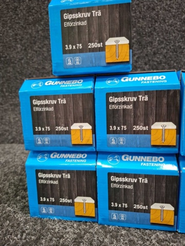 1559845-4 12 st Förpackningar Gipsskruv Trä, Gunnebo