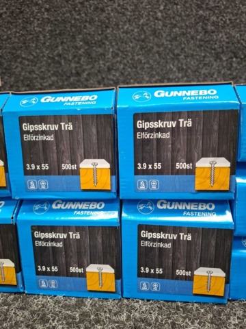 1559845-5 12 st Förpackningar Gipsskruv Trä, Gunnebo
