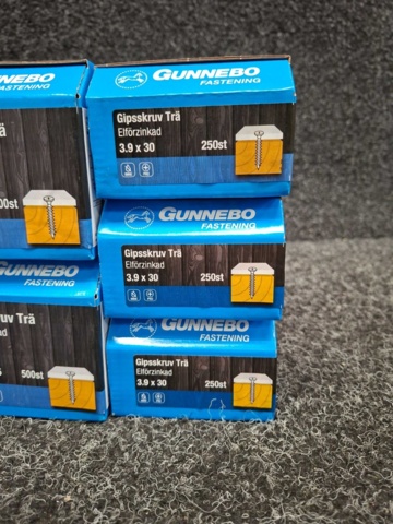 1559845-6 12 st Förpackningar Gipsskruv Trä, Gunnebo