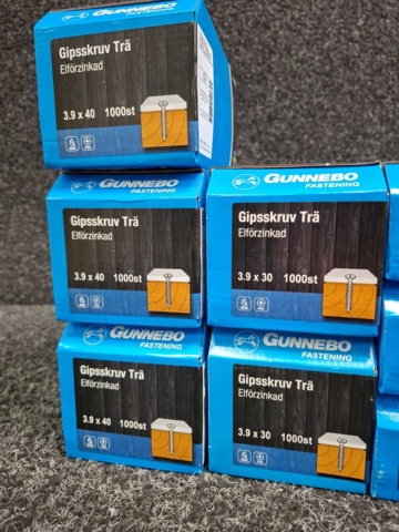 1559846-3 11 st Förpackningar Gipsskruv Trä, Gunnebo