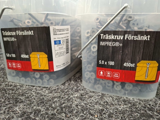 1557838-2 900 st Träskruv Försänkt 5.0x100mm, Gunnebo