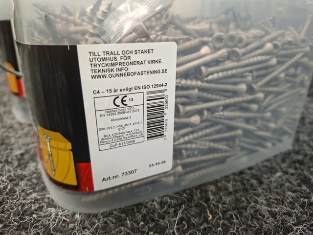 1557849-3 2800 st Trallskruv 4.2x55mm, Gunnebo