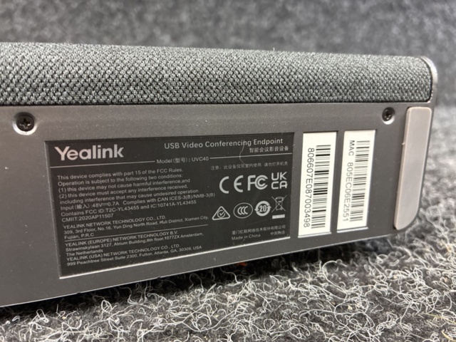 1559955-11 Videobar Yealink USB Video Conferencing Endpoint UVC40
