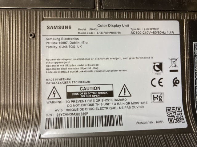 1559989-8 43" Monitor Samsung PM43H