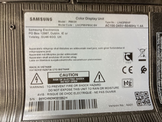 1559991-8 43" Monitor Samsung PM43H