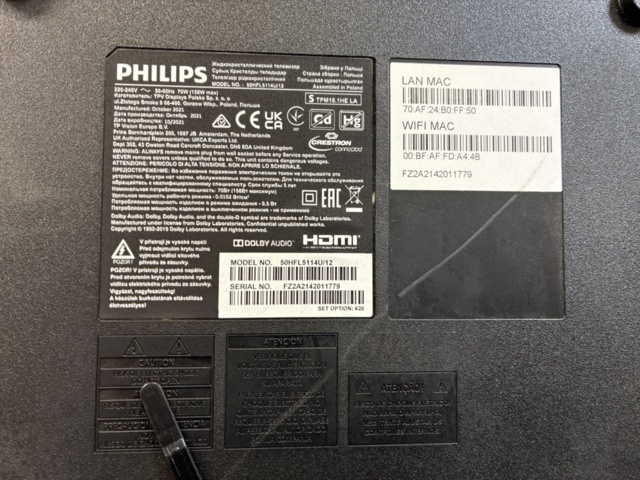 1559995-8 50" Monitor Philips 50HFL5114U/12 50" LED-BACKLIT LCD TV - 4K - FOR HOTEL / HOSPITALITY