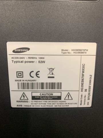 1559940-4 39" LED Hotell-TV Samsung HB670 (Begagnad)