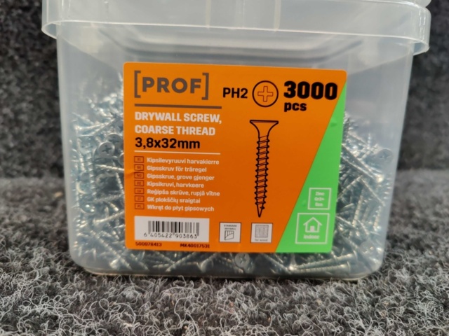 1560008-2 6000 st Gipsskruv för träregel Prof 3,8x32 mm