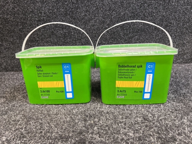 2 st Förpackningar spik 3.4x100 & 3.4x75mm, Essve