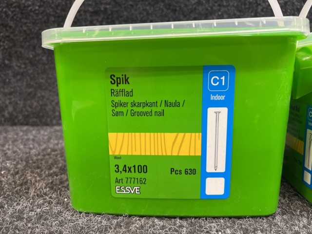 1560010-2 2 st Förpackningar spik 3.4x100 & 3.4x75mm, Essve