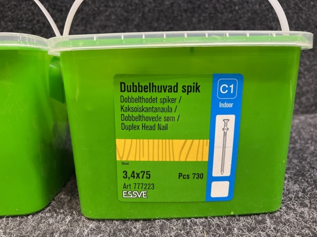 1560010-3 2 st Förpackningar spik 3.4x100 & 3.4x75mm, Essve