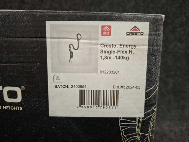 1560028-4 Falldämparlina Cresto Energy Single-flex H, 1.8m - 140kg