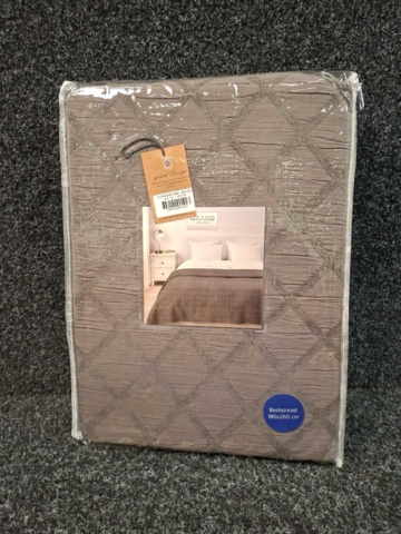 1560188-4 Överkast Grand Design Dunblane Grey - 180x260 cm